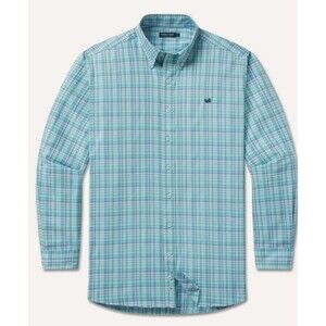 Southern Marsh Hartsville Plaid Button-Down Shirt 2XL Slate Teal Long Sleeve NWT